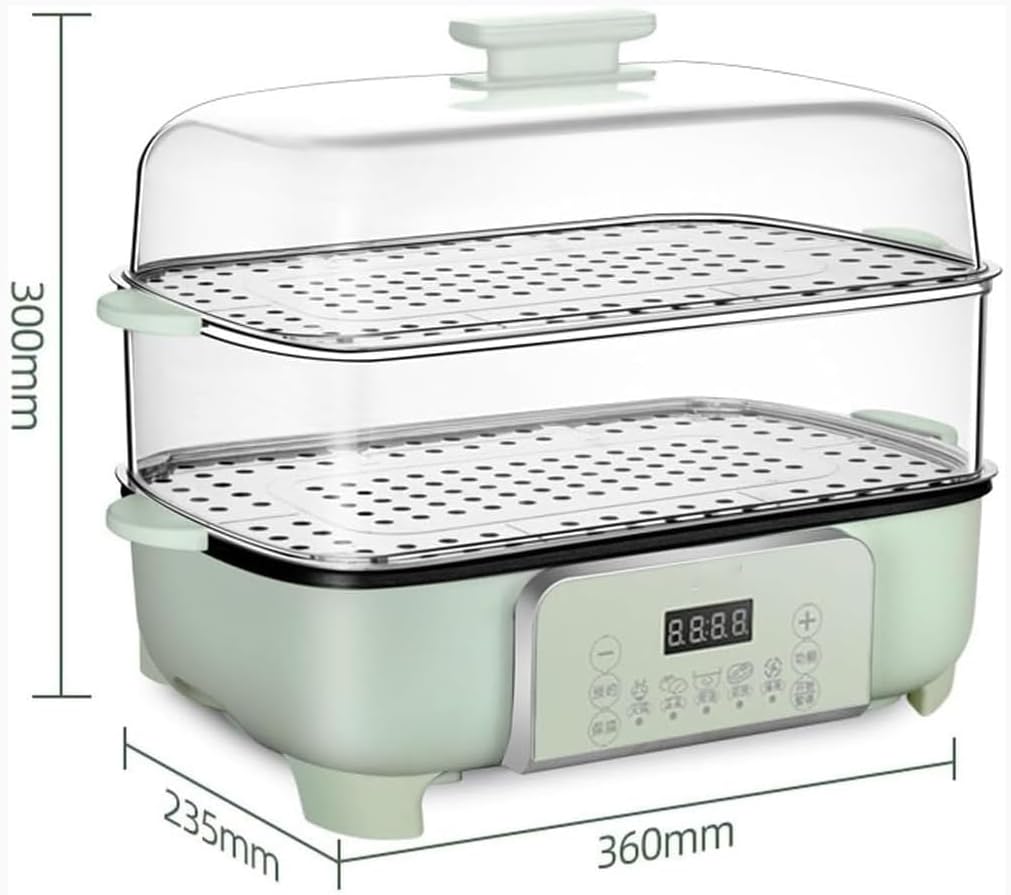 Food Steamer - 360° Steam Cycle Electric Steamer, 3 Tier Detachable Design, 12-Hour Appointment, 12-Hour Heat Preservation, Easy to Clean