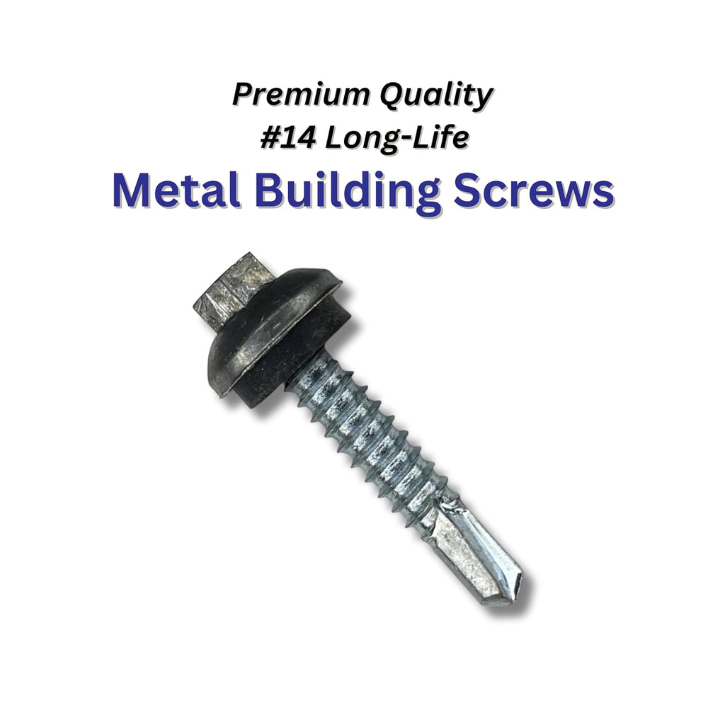 EAGLE 1 Long-Life Metal Roofing Screws: #14 x 1.25 Dome Cap Metal Building Screws (250-Count), Self-Drilling Tip, EPDM Washer, Multiple Colors/Includes 5/16' Magnetic Hex Bit Driver (Lightstone)