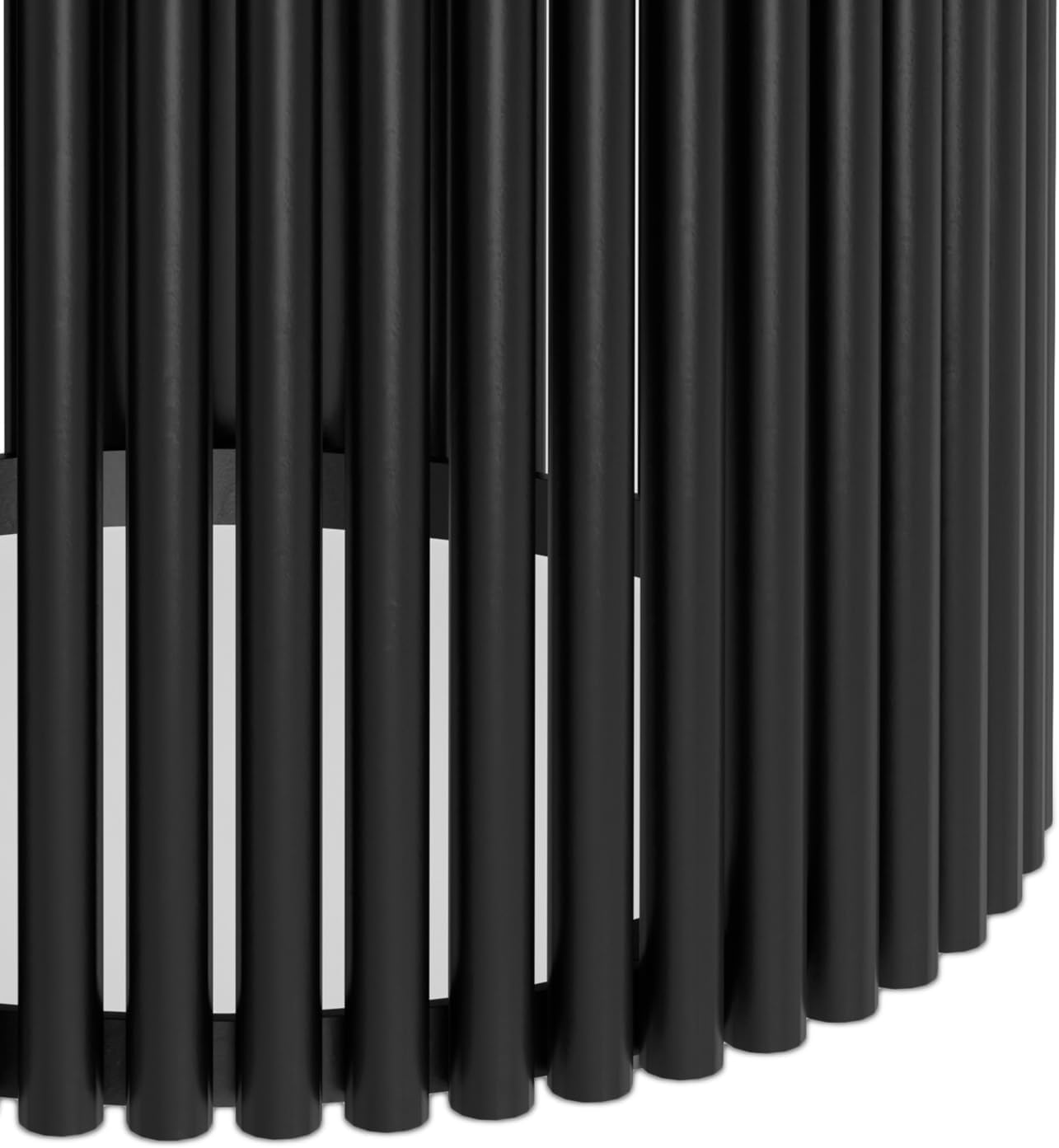 SIMPLIHOME Demy Metal Accent Table - 18 inch Wide Solid Metal Round Side Table with Genuine Marble Top and Slatted Base in Black, Contemporary End Table for Living Room with Compact Design, Assembled