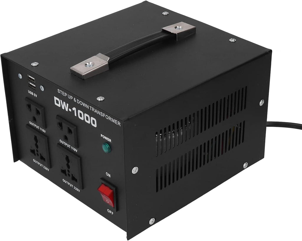 1000W Voltage Converter, Overload Power Supply, Pure Copper Transformer for Home Appliances, 110V to 220V, 220V to 110V, Portable, Multiple Protection, Easy Storage