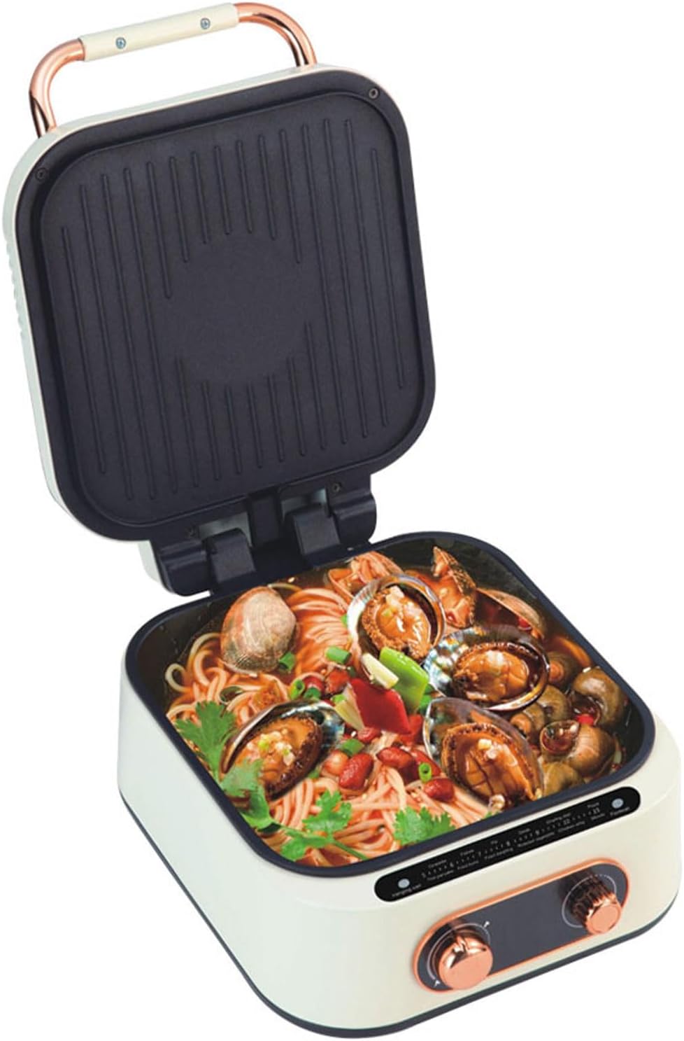 Sided Electric Griddle Nonstick Pancake Maker Hot Pot Steam Fryer for Small Kitchens Compact Multi Functional