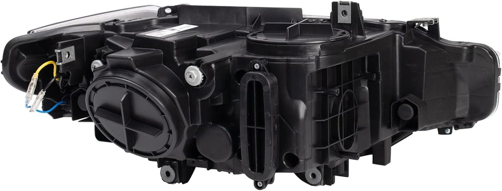 TRQ Performance Driver and Passenger Side Headlight Assembly Set Black Housing Compatible with 12-13 BMW 328i Sedan 14-15 BMW 328i 12-13 335i Sedan 14-15 335i Halogen Only