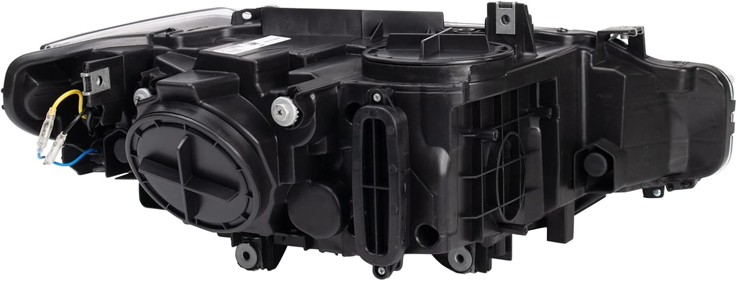 TRQ Performance Driver and Passenger Side Headlight Assembly Set Black Housing Compatible with 12-13 BMW 328i Sedan 14-15 BMW 328i 12-13 335i Sedan 14-15 335i Halogen Only