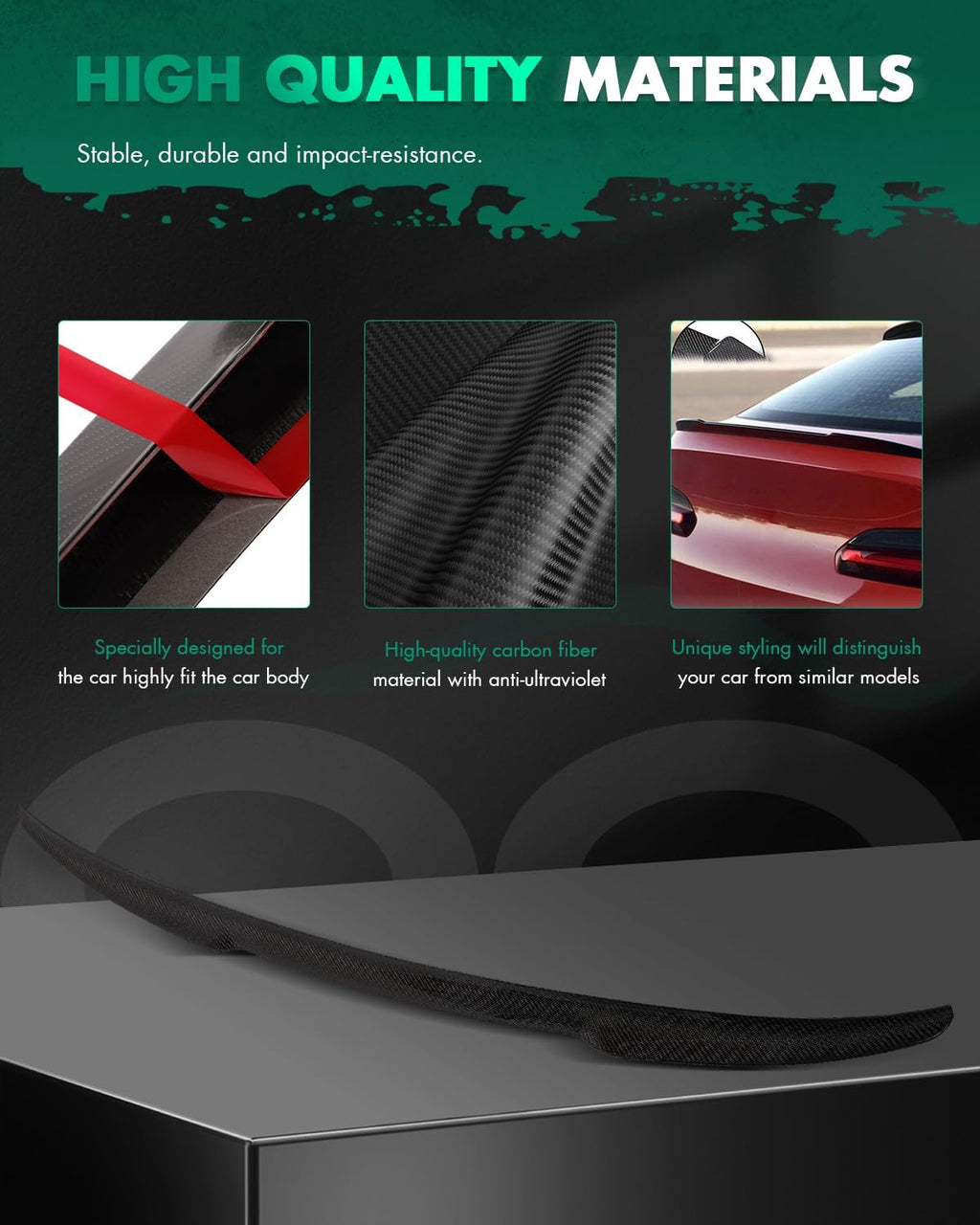SCITOO Carbon Fiber Spoiler Wing Fits for 2018-2021 for BMW X4 G02 1PC Glossy Black Rear Trunk Spoiler Wing