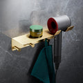 Bathroom Accessories Bathroom Shelf Towel Rack Paper Holder Toilet Brush Holder Towel Ranger Brushed Gold Brass Bath Hardware,Hair Dryer Holder18