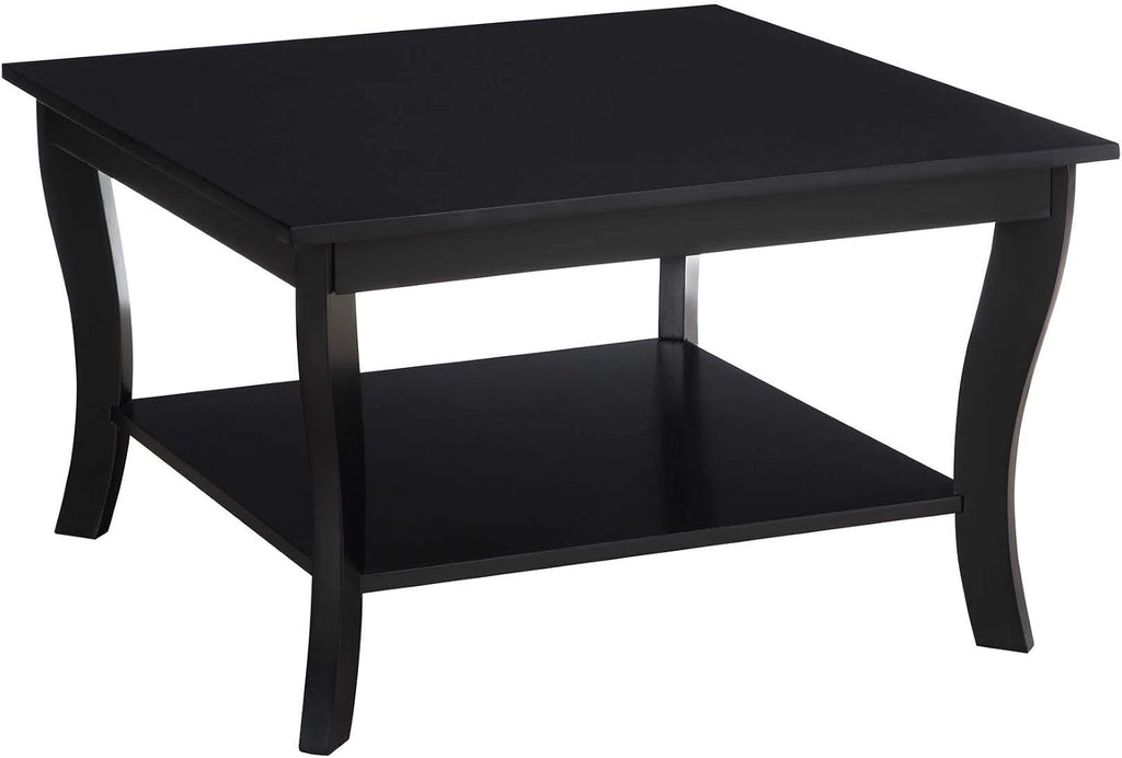 Convenience Concepts American Heritage Square Coffee Table, Black