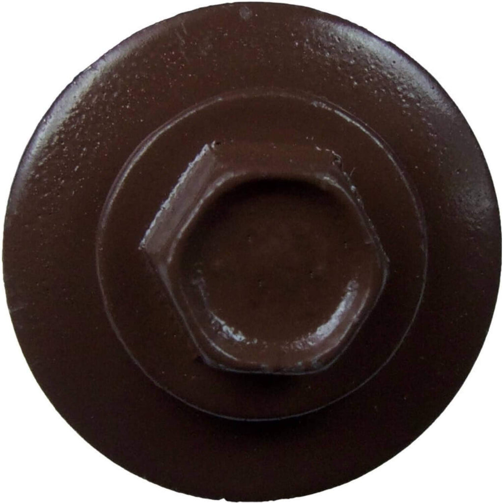 Metal Roofing Screw: (250) 12 x 1-1/2' DARK BROWN Hex ReGrip Sheet Metal Roof Screw. Sharp Point metal to wood siding screws. 5/8' EPDM washer.