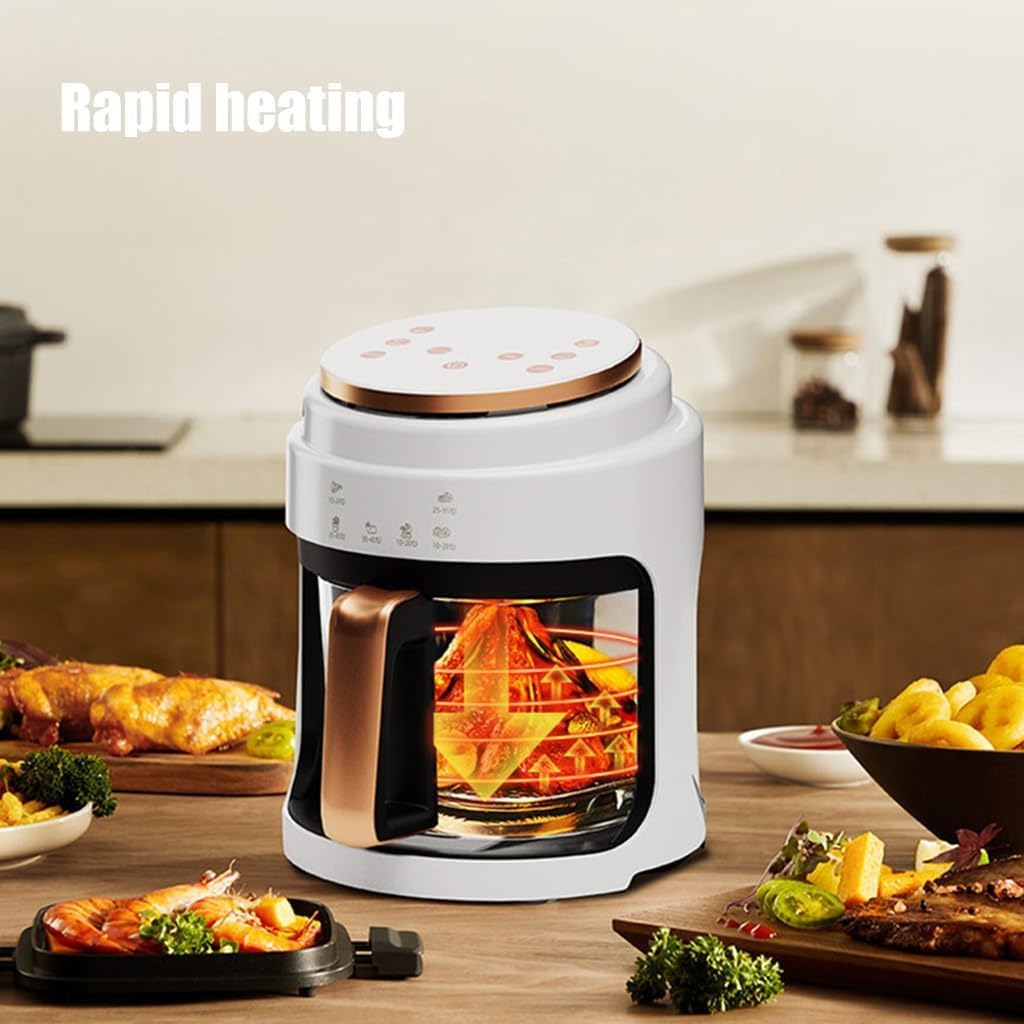 4L Digital Air Fryer Oven with Timer & Temperature Control, Removable Basket for Frying, Roasting, Baking & Grilling - Compact Kitchen Appliance, Black Color