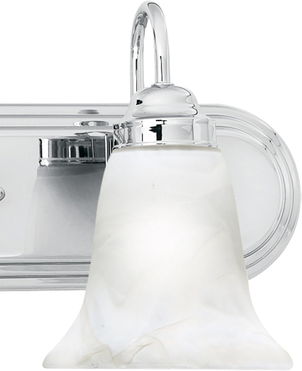 Elk Home Homestead Bathroom Vanity Light, 4-Light Traditional Fixture, Chrome with Alabaster Glass Shade, 30 Inch Wide