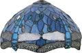 12 Inch Dragonfly Stained Glass Lamp Shade, Tiffany Style Lampshades Replacement, Handmade Vintage Lamp Cover Accessories Only for Table lamp Pendant Light Ceiling Fixture,Blue