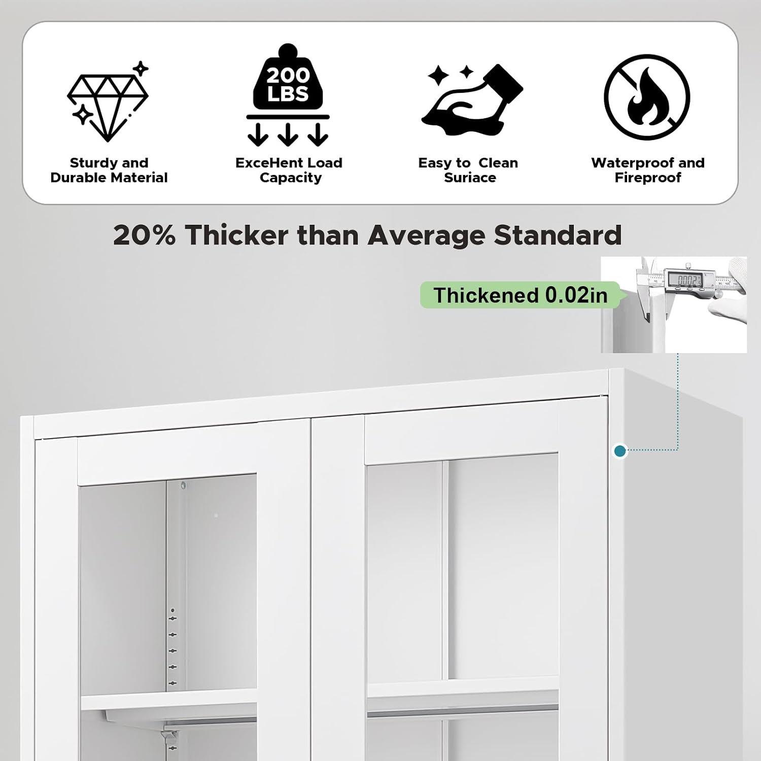 Curio Display Cabinet with Glass Doors,71'H Metal Display Case with 4 Adjustable Shelves, White China Storage Cabinet for Collectibles, Trophies & Liquor - Locking Tall Glass Cabinet for Home
