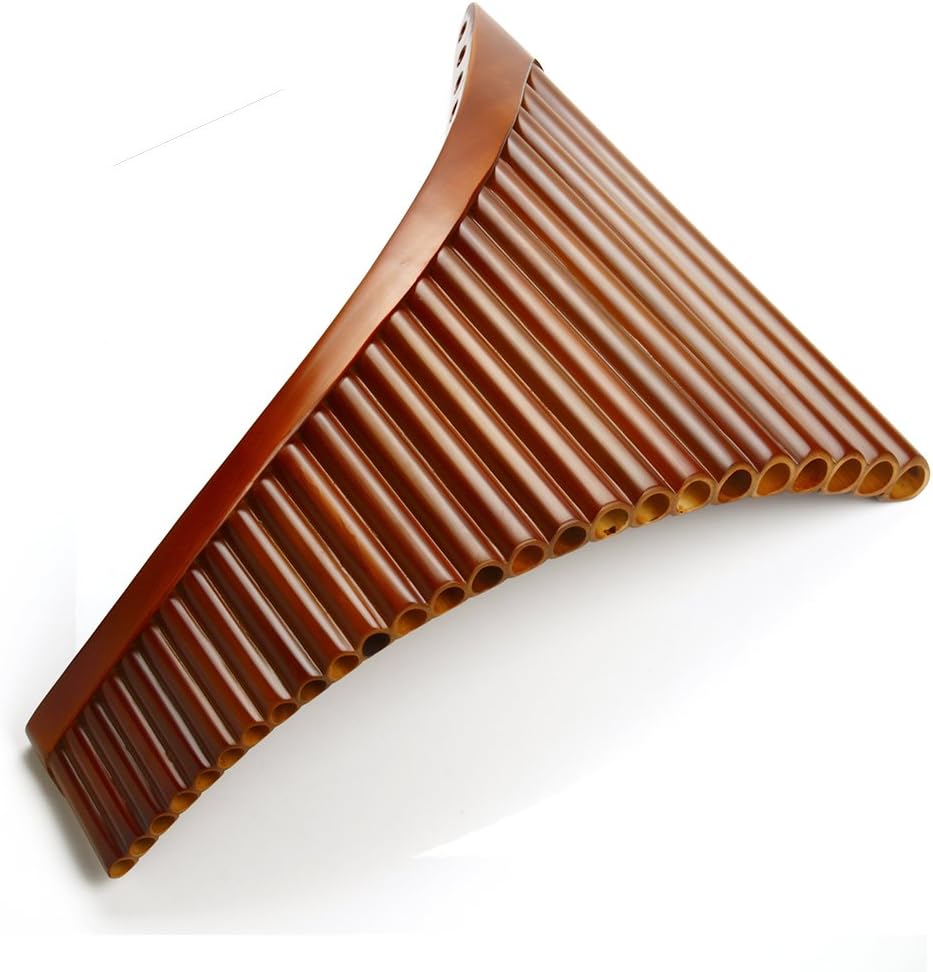 25 Pipes C Key Pan Flute Chinese Traditional Musical Instrument Pan Pipes Easy to Learn (Right Hand with Box)