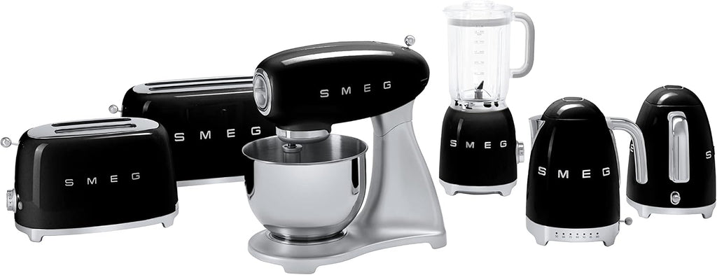 SMEG 2 Slice Toaster with 6 Presets and Defrost Function and Removable Crumb Tray (Black)