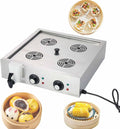 Automatic Temperature Control Electric Bun Steamer, 2/4/6 Hole Commercial Stainless Steel Restaurant Steamer Save Time and Energy Suitable for Fast Food Restaurants