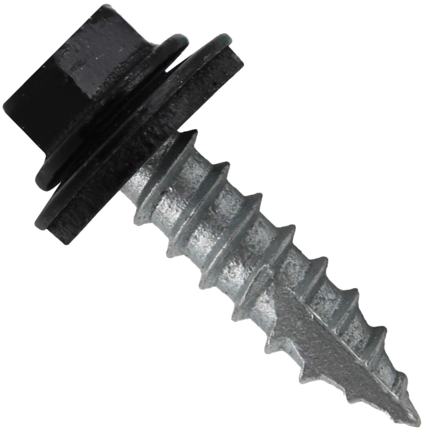 #14 Metal Roofing Screws: (1000) Screws x 1' Black Hex Head Sheet Metal Roof Screw. Self Starting/Tapping Metal to Wood Sheet Metal Screws with EPDM Washer. for Corrugated Roofing