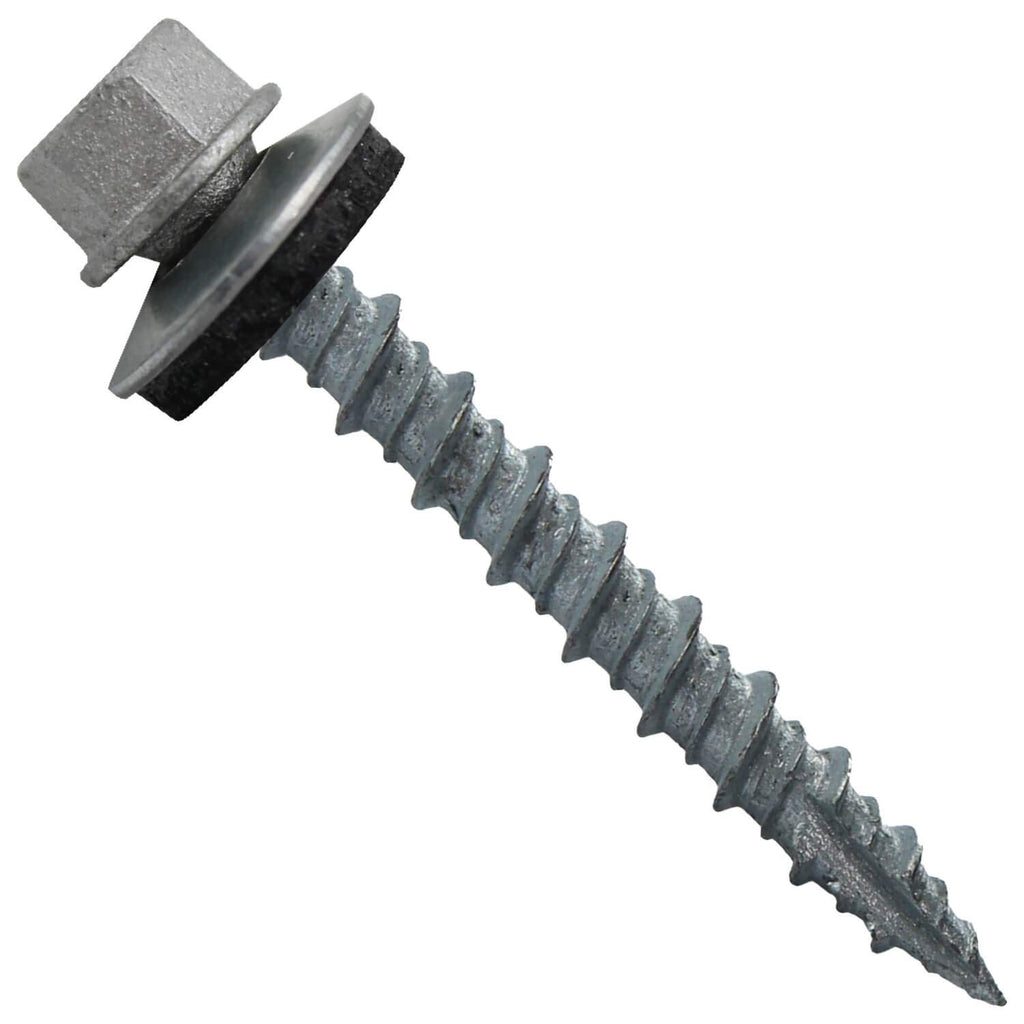 Metal Roofing Screws: (1000) 10 x 1-1/2' Galvanized Hex Head Sheet Metal Roof Screw. Self Starting Metal to Wood siding Screws. EPDM Washer. No Paint