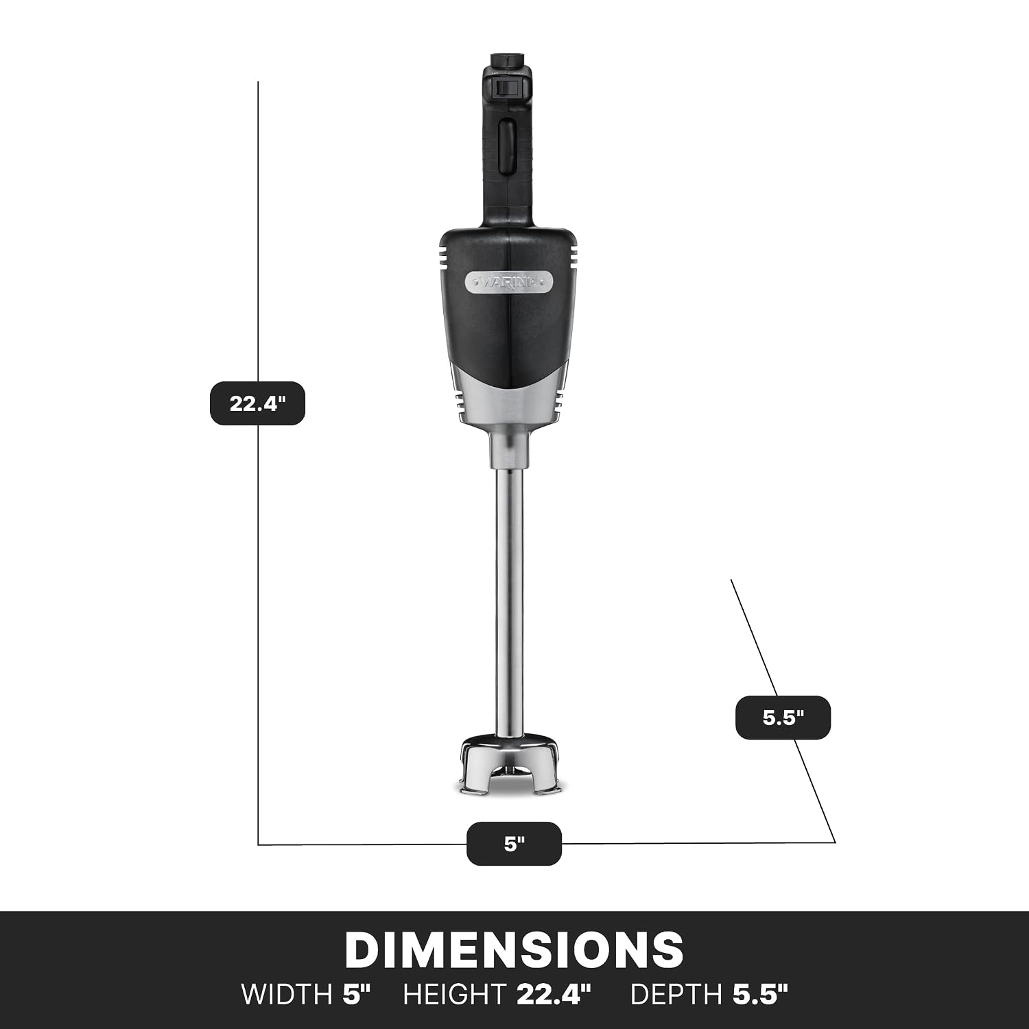 Waring (WSB40) 10' Medium-Duty Quik Stik Plus Immersion Blender,Black/Silver