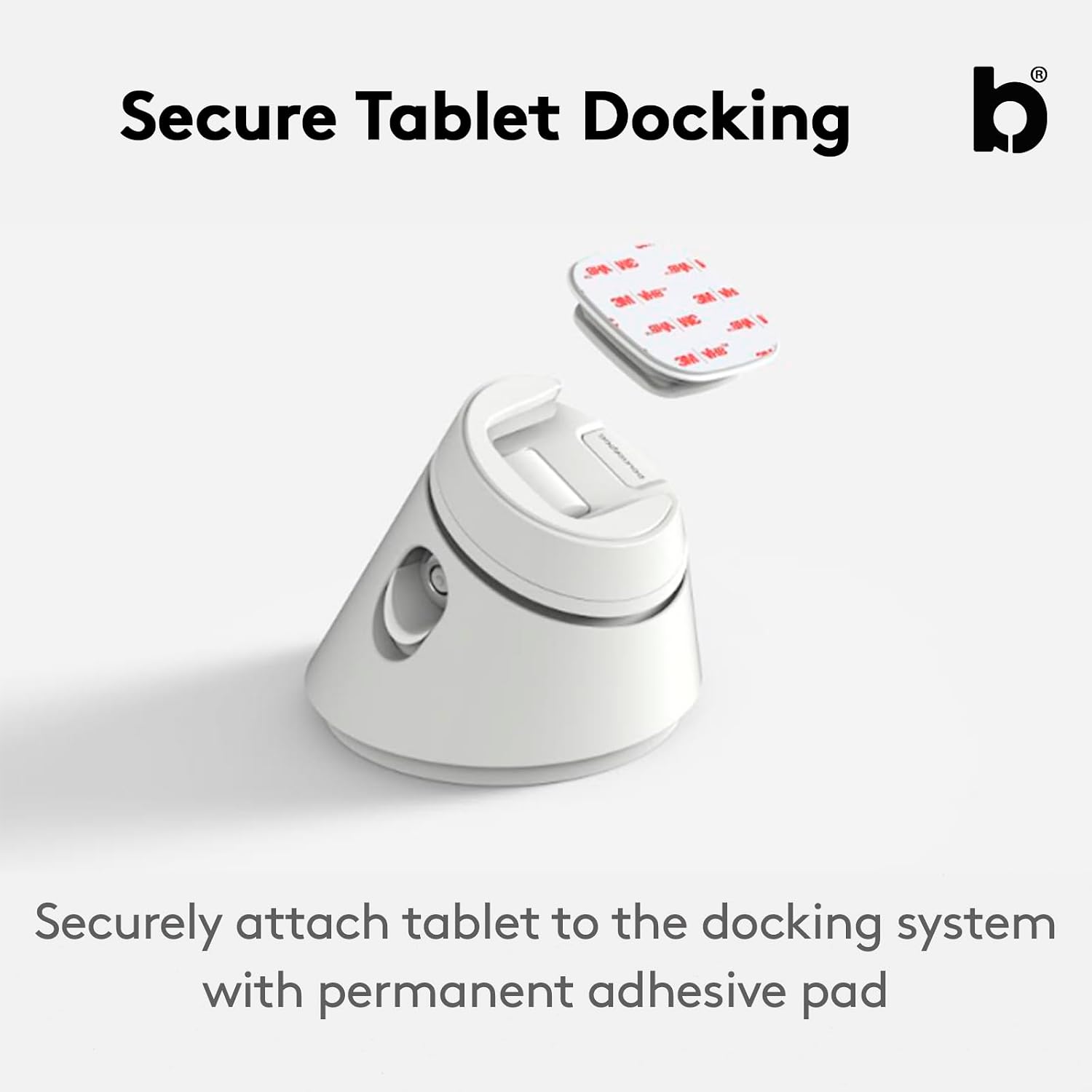 Bouncepad Click iPad POS Stand & Docking Station | iPad Stand for Business | Compatible with All Tablet Models | Table Mount Tablet Kiosk Register | White