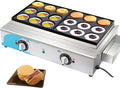 18-Hole Egg Mini Pancake Frying Pan, Egg Burger Machine, Commercial Electric Heating Red Bean Pancake Machine