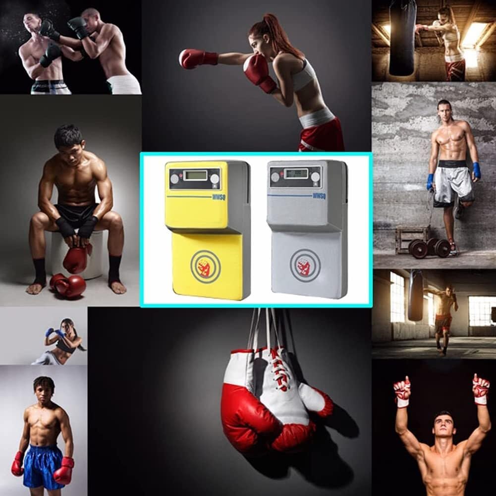 Wall Mounted Boxing Machine, Music Boxing Training Punching Target Striking Hitting Target Boxing Mat with Punch Force Tester (B)