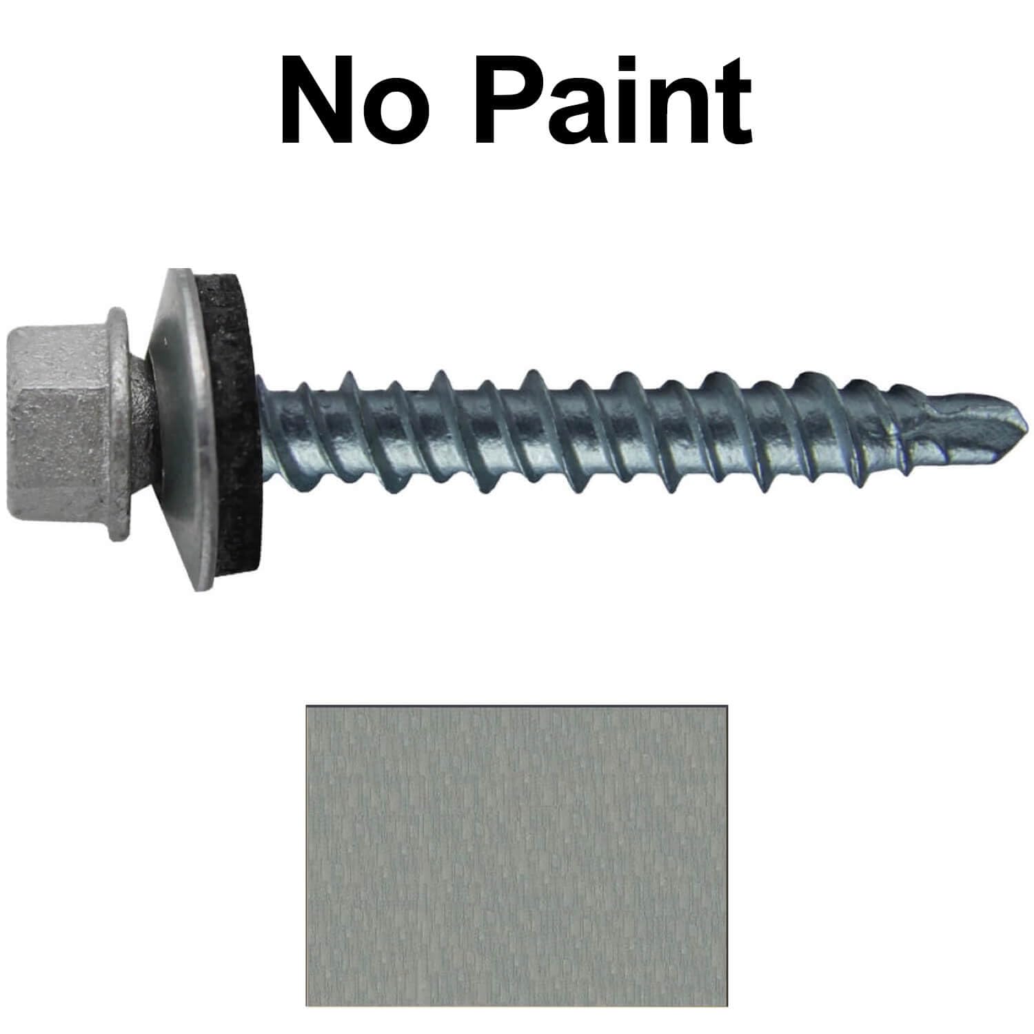 10 x 1-1/2' NO Paint Galvanized Mini Driller Sheet Metal Roofing Screws - Hex Washer Head - Self-Starting/Tapping - EPDM Washer. 10 X 250 Bags - 2,500 Screws
