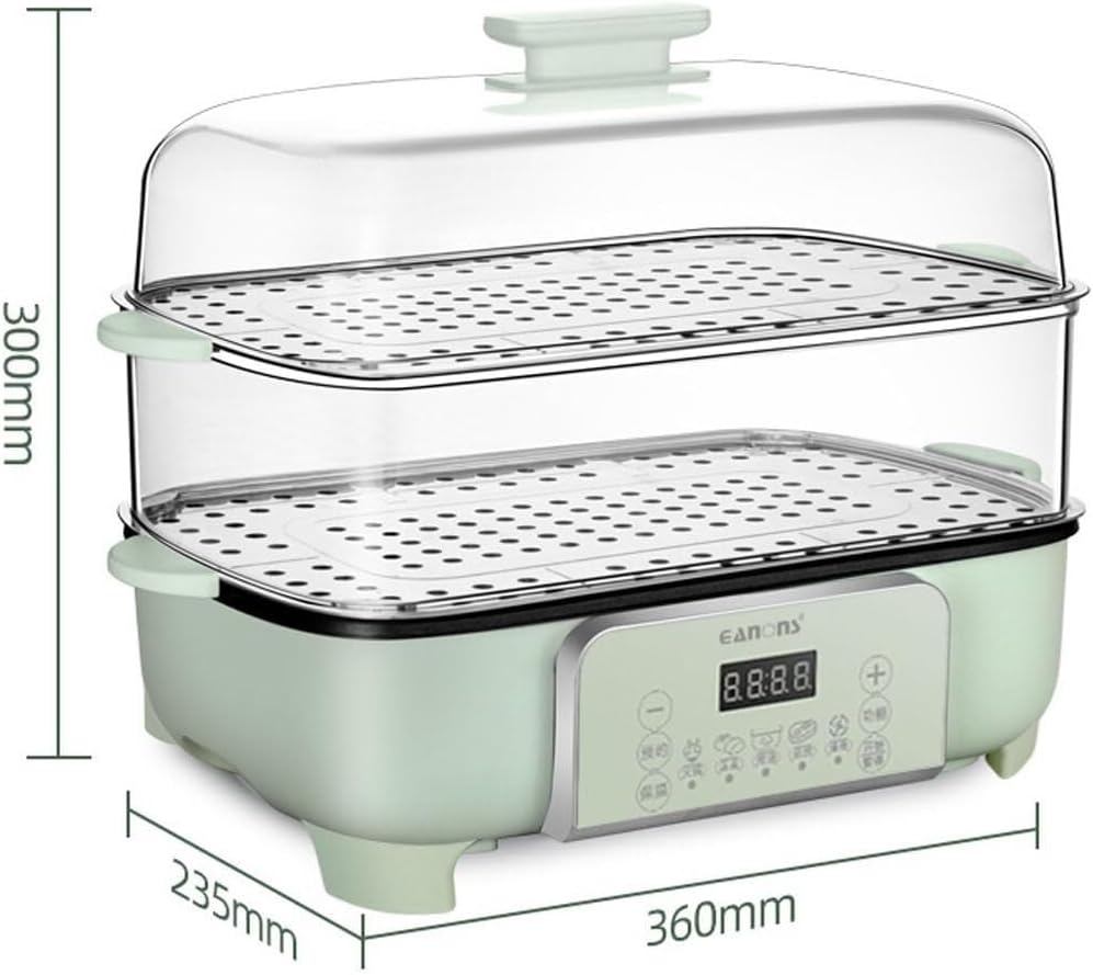 26L Food Steamer with 2-Tier Touch Display, 12-Hour Timer, 6 Cooking Modes, Removable Pot - Ideal for Meat, Dumplings, Vegetables - Healthy Meal Prep