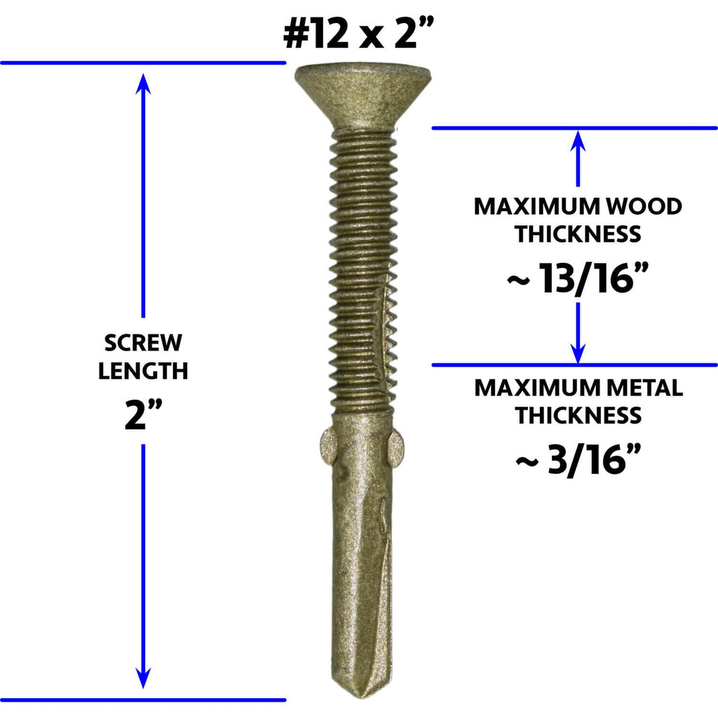12x2 Reamer Tek Torx/Star Head Self-Drilling Wood to Metal Screws - for Flatbeds, Trailers - T-30 Torx Screw Head - CASE Qty 42 Boxes 2,856 Screws