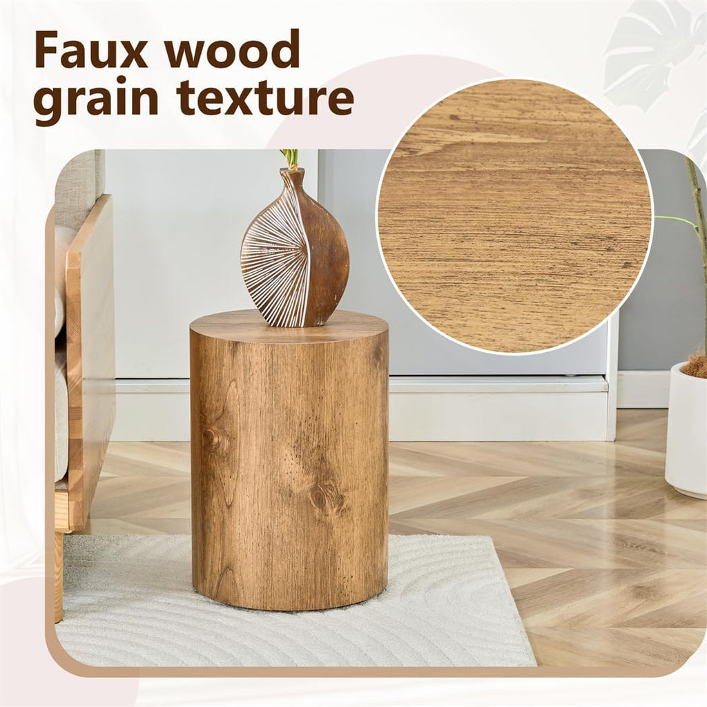 Round Side Table, End Table Living Room Table, Sofa Couch Bedside Table, Nightstand for Small Spaces, No Assembly Required - Ready to Use