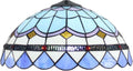 Tiffany Lamp Shade 16 Inch Wide Accessories Replacement Only Blue Mediterranean Stained Glass Lampshades Vintage Feather Light Cover for Table Lamp Floor Lamp Pendant Light Ceiling Fixture