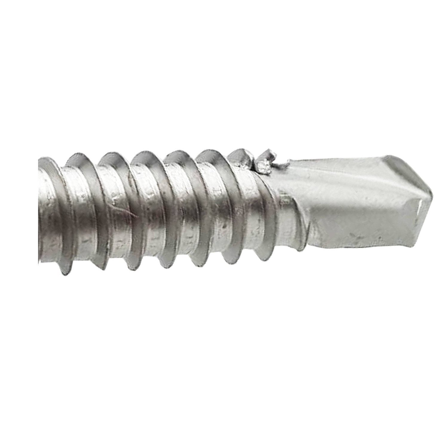 #12 x 3/4' Hex Washer Head Self Drilling Tek Screws, Stainless Steel 410, Full Thread, Plain Finish, Self-Drilling, Quantity 2500 By Fastenere