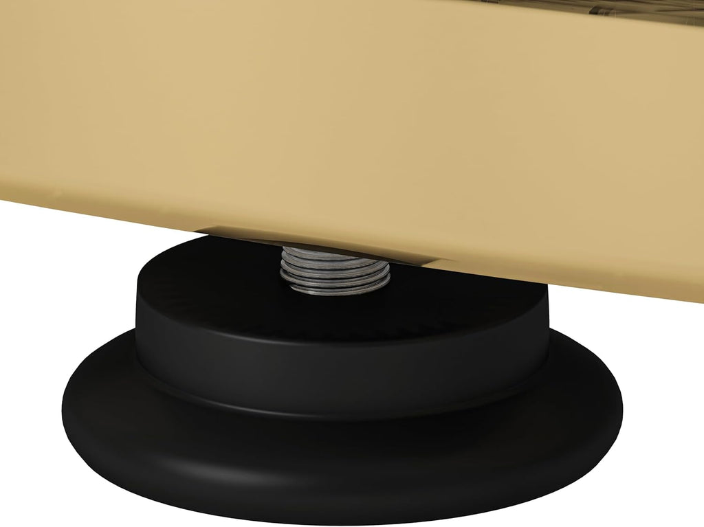 47' Rectangle Coffee Table with Tempered Glass Tabletop, Modern Gold Ring Base, Luxury Living Room Center Table