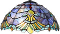 Tiffany Lamp Shade Replacement, Only 16-Inch Baroque Stained Glass Lampshades, Vintage Blue Glass Bead Light Cover Suitable for Table Lamp Floor Lamp Pendant Lamp Ceiling Lighting Home Decor