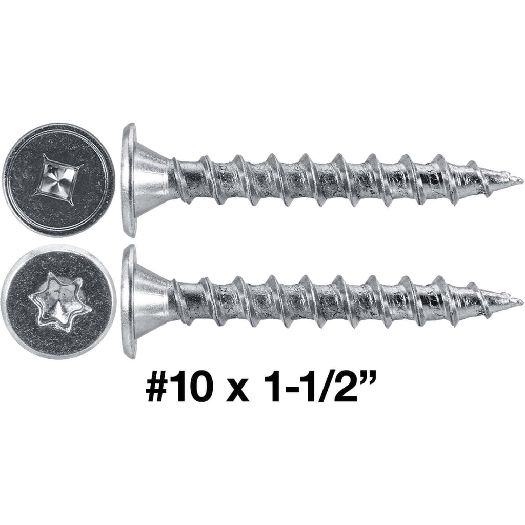 10 x 1-1/2' Low Profile Pancake Head Roofing Screws - Wood to Metal - for Standing Seam Roofs - Zinc Plated - 20 X 250 Bags - 5,000 Screws