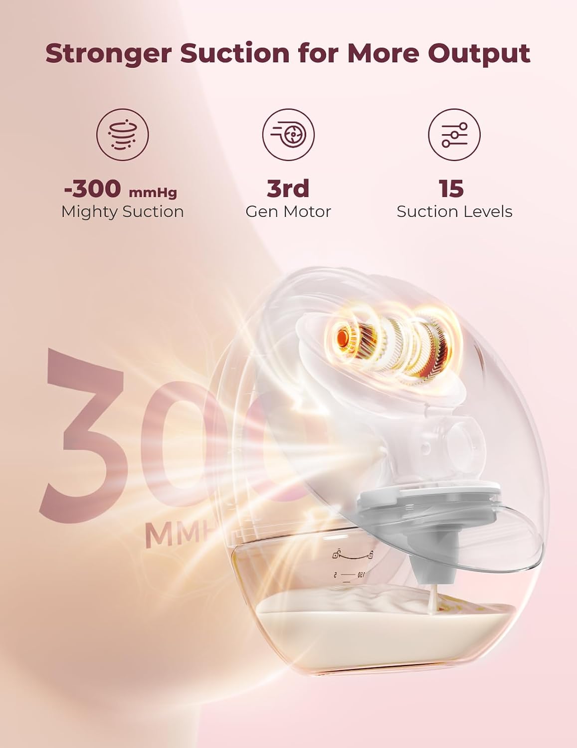 Momcozy Breast Pump Hands Free Upgraded Mobile Flow | M9, App Discreet Control with Personalized Multi-Modes & 15 Levels, Wearable Breast Pump 24mm, 1 Pack Gray