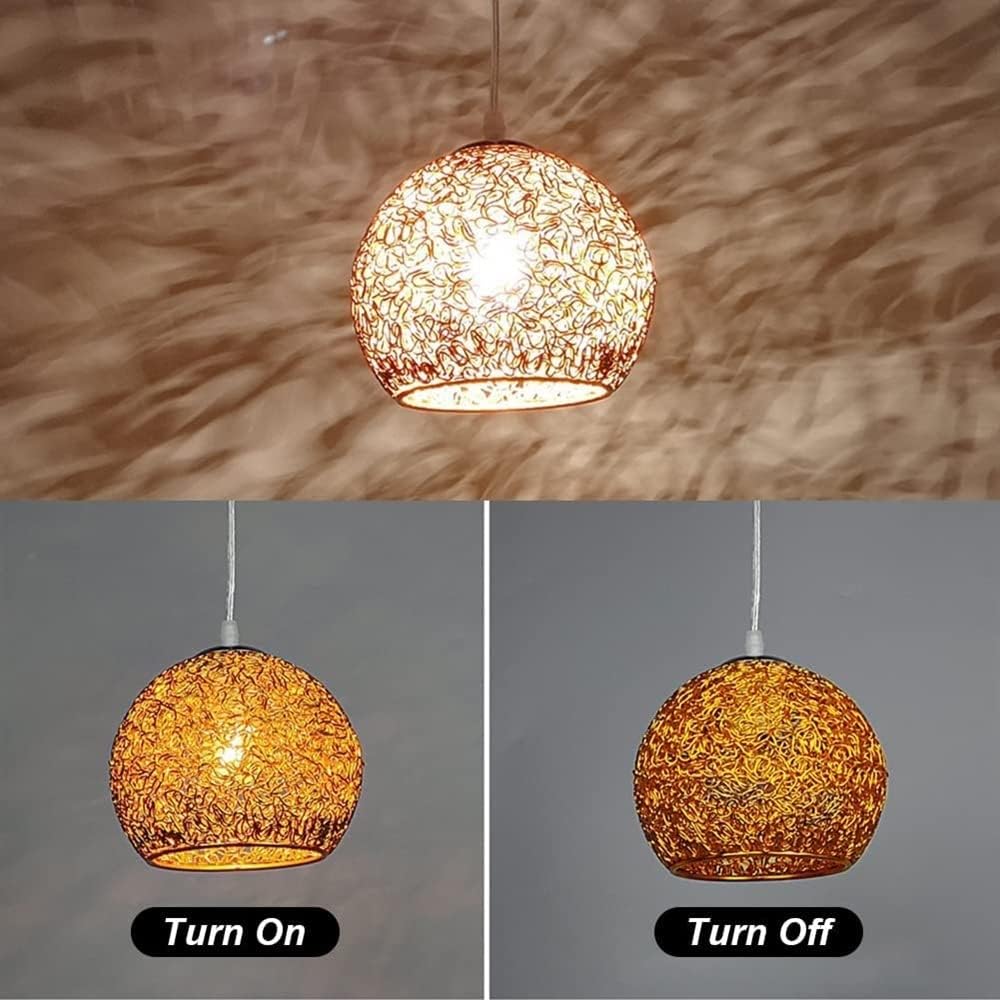 Chandelier Light for Living Room LED Chandelier Aluminum Wire Globe Lampshade Fixture Nordic Decor Hanging Light for Kitchen Island Dining Room Living Room Hallway (Gold)