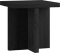Henn&Hart 22' Scandinavian Square Wooden End Table, Side Table, Nightstand with X-Base for Living Room, Office, Family Room, or Bedroom, Natural Black