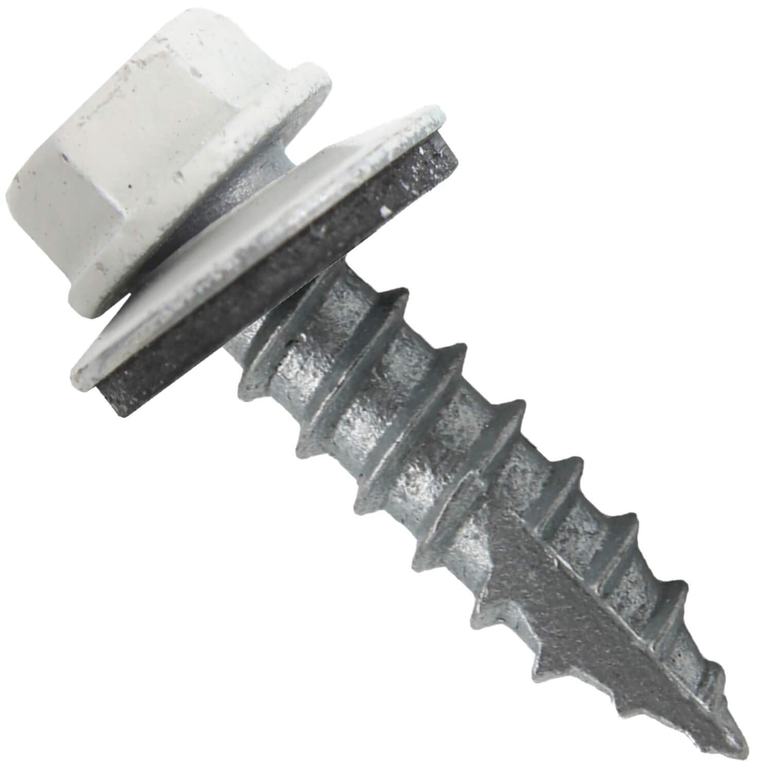#14 Metal Roofing Screws: (1000) Screws x 1' Bone White Hex Head Sheet Metal Roof Screw. Self Starting/Tapping Metal to woodsheet Metal Screws with EPDM Washer. for Corrugated Roofing