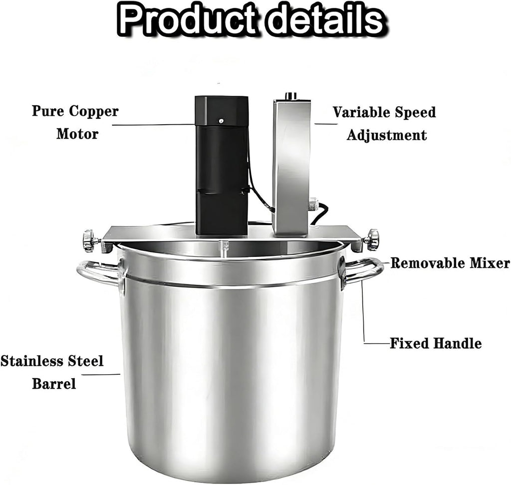 40L Electric Food Mixer & Sauce Stirrer, Commercial Cooking Frying Machine for Seasoning & Soup, Heavy-Duty Automatic Stirring Appliance, Ideal for Restaurants & Catering