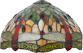 12 Inch Dragonfly Stained Glass Lamp Shade, Tiffany Style Lampshades Replacement, Handmade Vintage Lamp Cover Accessories Only for Table lamp Pendant Light Ceiling Fixture,Red