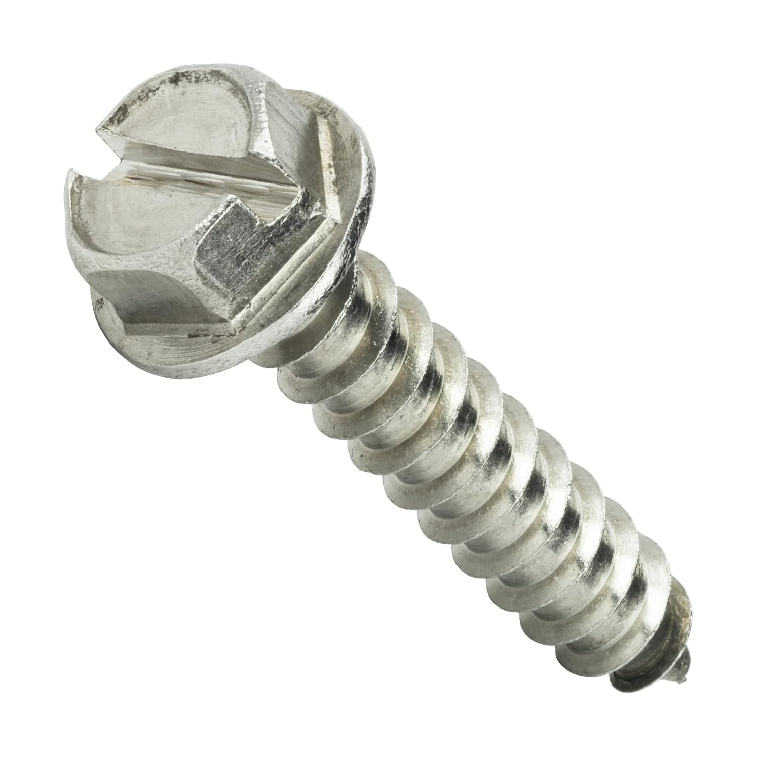 #14 x 4 Hex Head Sheet Metal Screws Self Tapping Stainless Steel Qty 100 Threaded Fasteners for Mechanical Repair Universal Multi-Purpose Replacement Parts