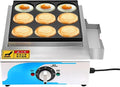 Commercial Electric Heating Red Bean Cake Machine, 9 Holes Egg Pancake Frying Pan, 50-300℃ Safe Temperature Control Rapid Heating, Red Bean Cake Machine