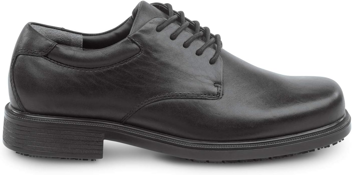 Rockport Works Men's, Huron, Black, Dress Style, MaxTrax Slip Resistant, Soft Toe Work Shoe (7.0 W)