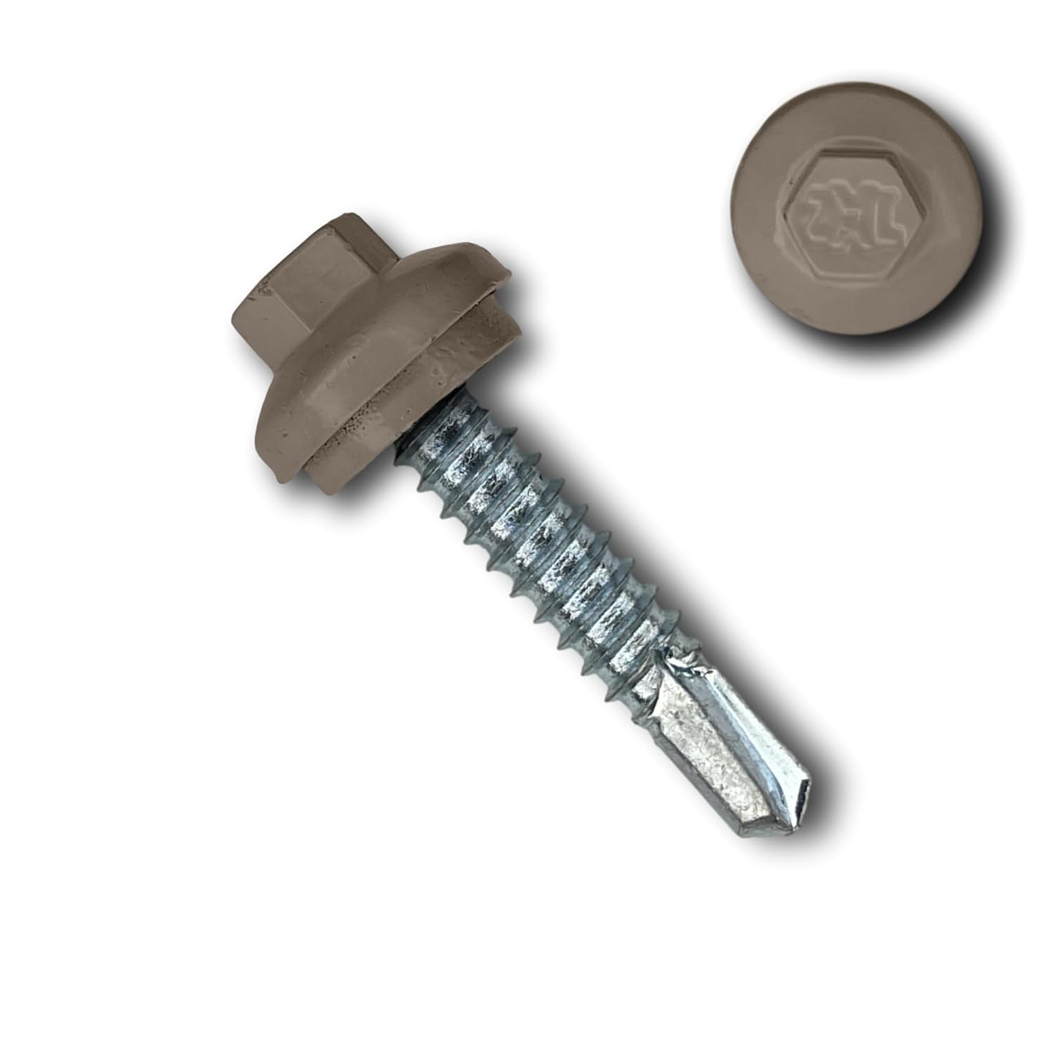 EAGLE 1 Long-Life Metal Roofing Screws: #14 x 1.25 Dome Cap Metal Building Screws (250-Count), Self-Drilling Tip, EPDM Washer, Multiple Colors/Includes 5/16' Magnetic Hex Bit Driver (B. Slate, 250)