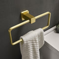 Bathroom Bath Towel Holder, Hand Towel Ring, Nordic Style Brushed Gold Towel Ring, Towel Rack, Towel Hanging, Wall Mounted Square Towel Bar