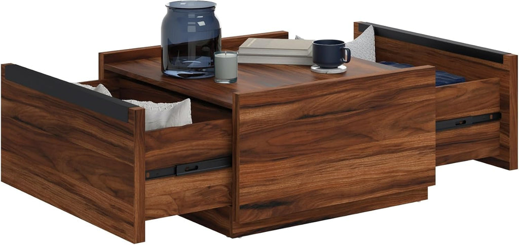 Sauder Manhattan Gate Modern Square Coffee Table, Blaze Acacia Finish