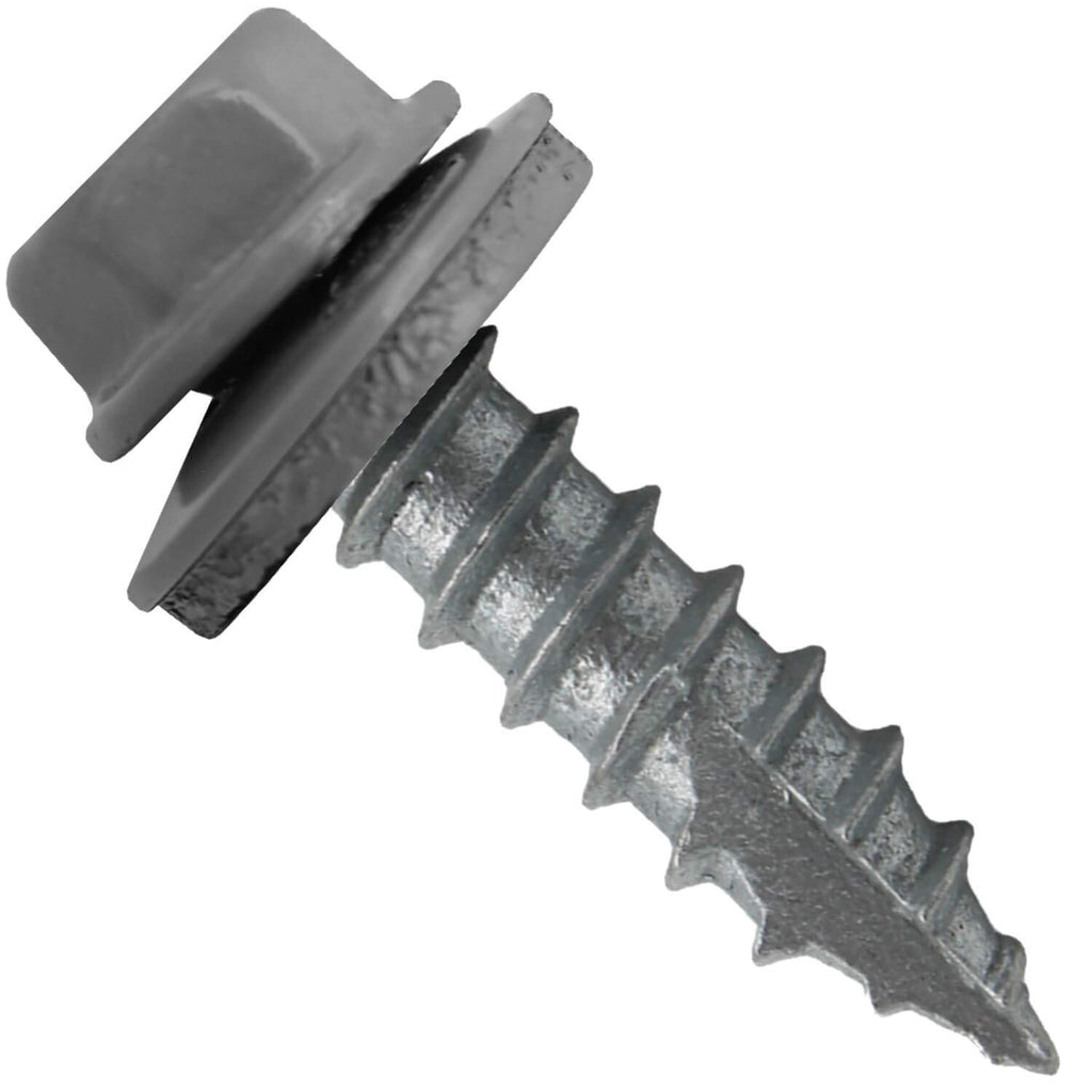 #14 Metal Roofing Screws: (1000) Screws x 1' Slate Hex Head Sheet Metal Roof Screw. Self Starting/Tapping Metal to woodsheet Metal Screws with EPDM Washer. for Corrugated Roofing