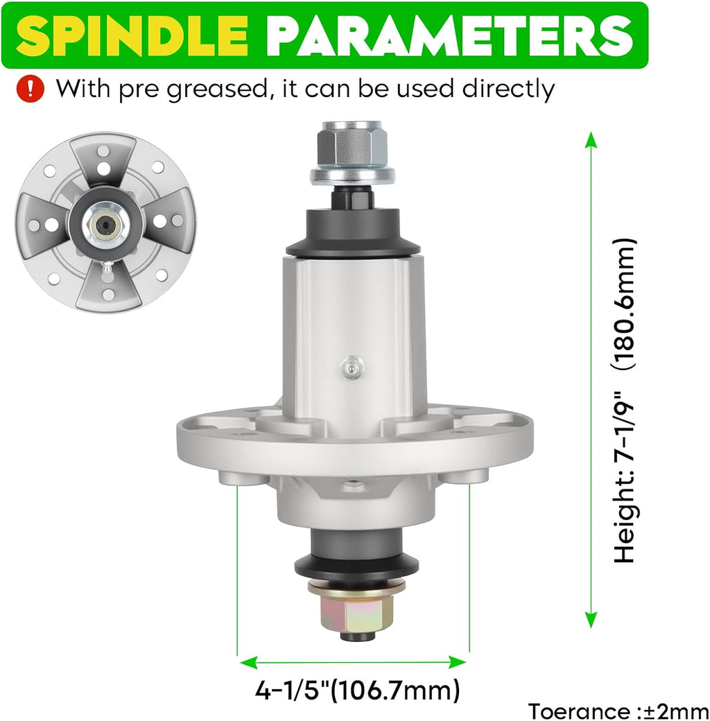 48' Deck Spindle Rebuild Kit for John Deere D140 D155 LA130 LA145, Include 3 Spindles GY20454 GY20867, 3 Blades AM141035, 1 Idler GY20110 GY20629, 2 Idlers GY20067 GY22172, 1 141' Belt GX20571
