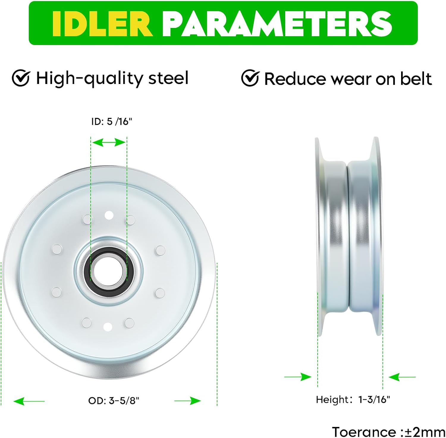 48' Deck Spindle Rebuild Kit for John Deere D140 D155 LA130 LA145, Include 3 Spindles GY20454 GY20867, 3 Blades AM141035, 1 Idler GY20110 GY20629, 2 Idlers GY20067 GY22172, 1 141' Belt GX20571