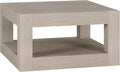 Henn&Hart 32' Wide Square Coffee Table in Beech White, for Home, Living Room, Bedroom, Entertainment Room, Office