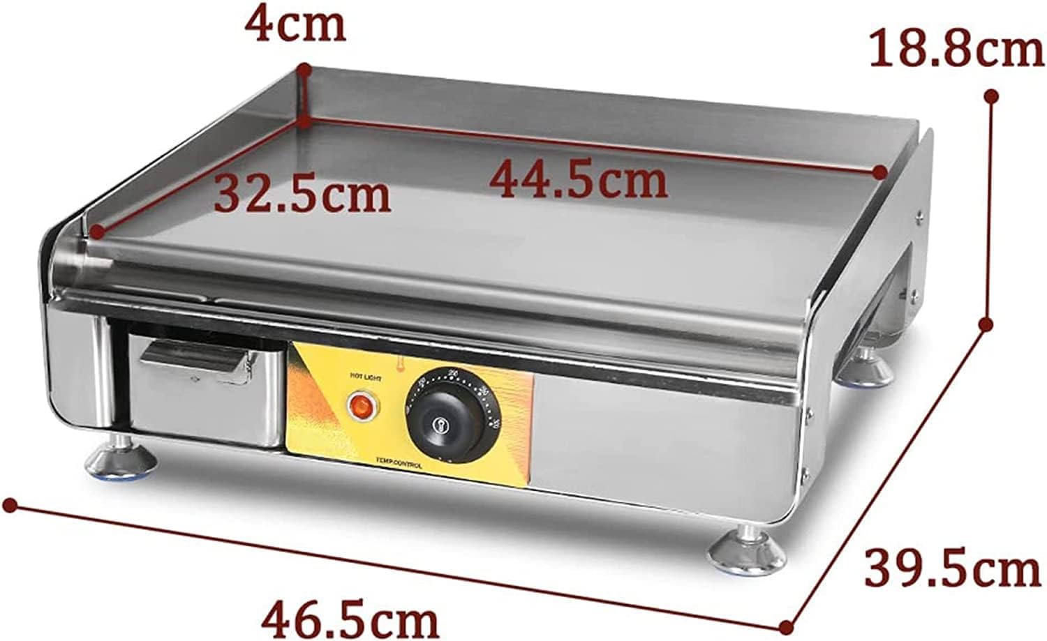 2300W Commercial Electric Frying Pan, Non Stick Temperature Controlled Multi-Functional Snack Kitchen Appliance, Teppanyaki, Pancake, Steak, Fried Rice, Fried Egg, Teppanyaki Squid, Etc